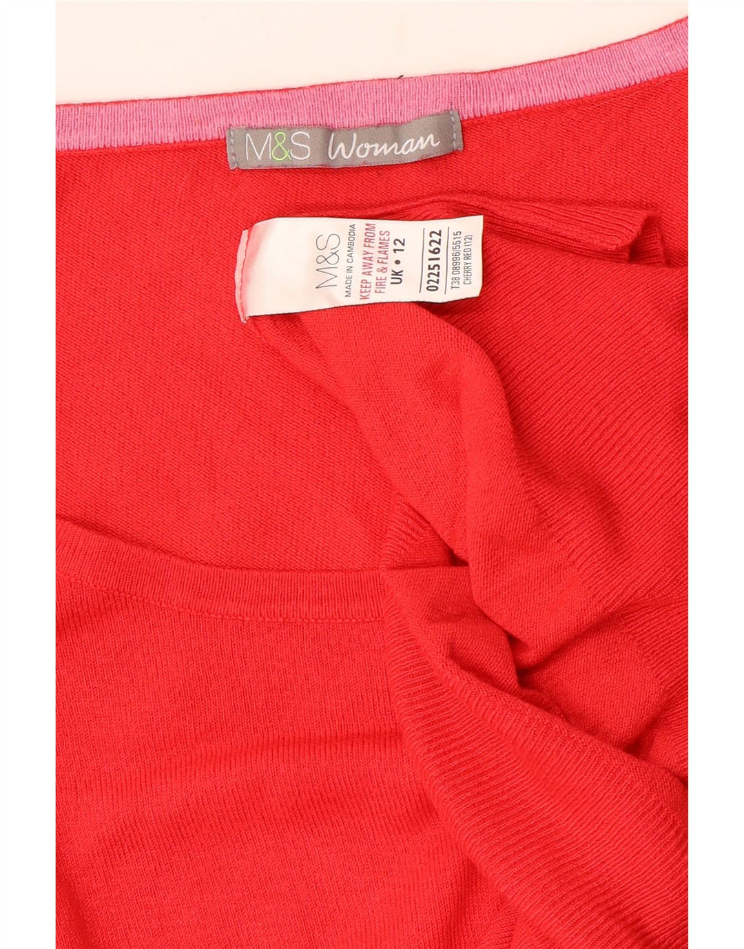 MARKS & SPENCER Pulover pentru femei cu gâtul cu barca UK 12 Medium Red