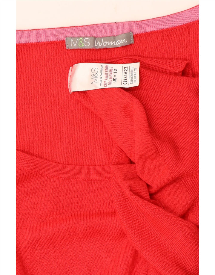 MARKS & SPENCER Pulover pentru femei cu gâtul cu barca UK 12 Medium Red