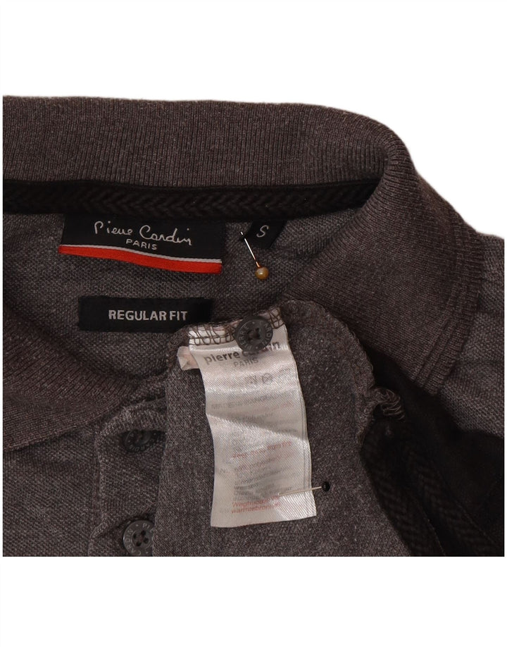 Cămașă polo Pierre Cardin pentru bărbați, cu croială obișnuită, gri mic, poliester color bloc