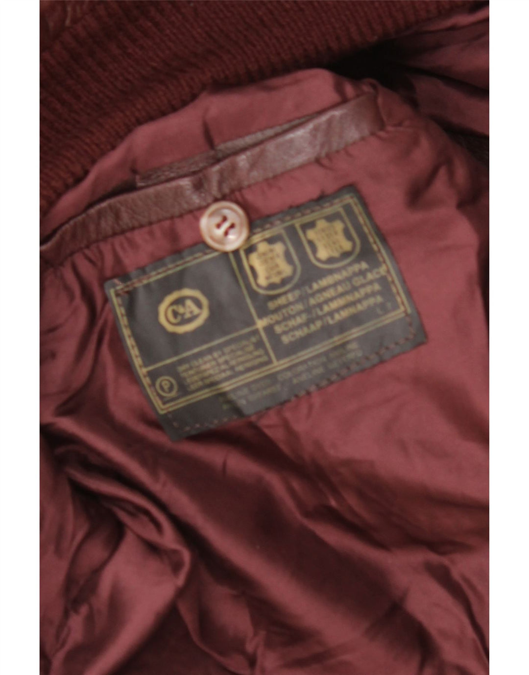 Jachetă de piele pentru bărbați C&A UK 38 Medium Burgundy