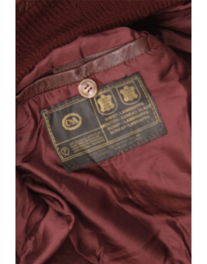 Jachetă de piele pentru bărbați C&A UK 38 Medium Burgundy