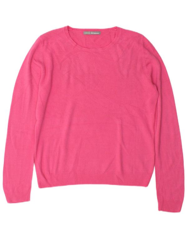 Pulover pentru femei Marks & Spencer cu decolteu triplu UK 12 Roz mediu