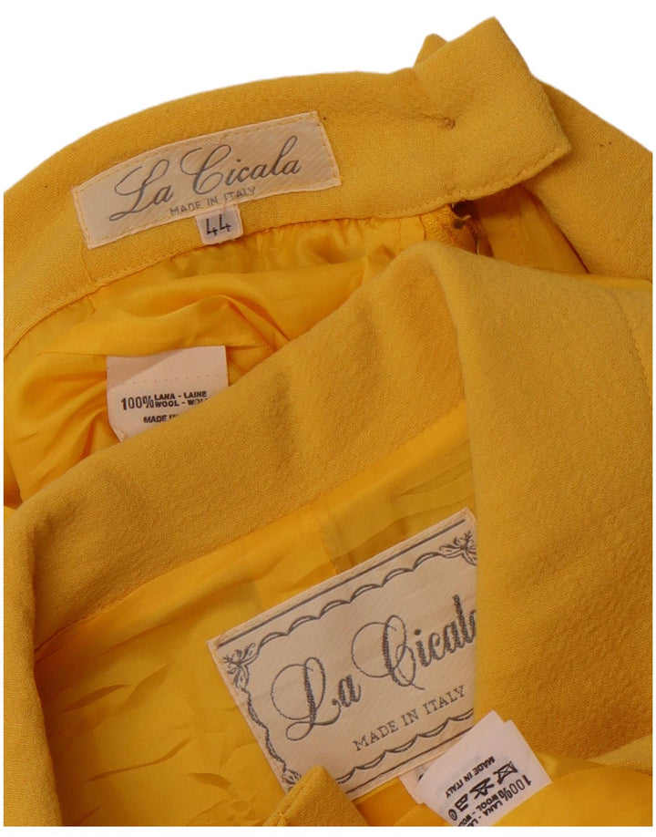 Set fuste 2 piese pentru femei VINTAGE 4 nasturi IT 44 Medium W26 Lână galbenă