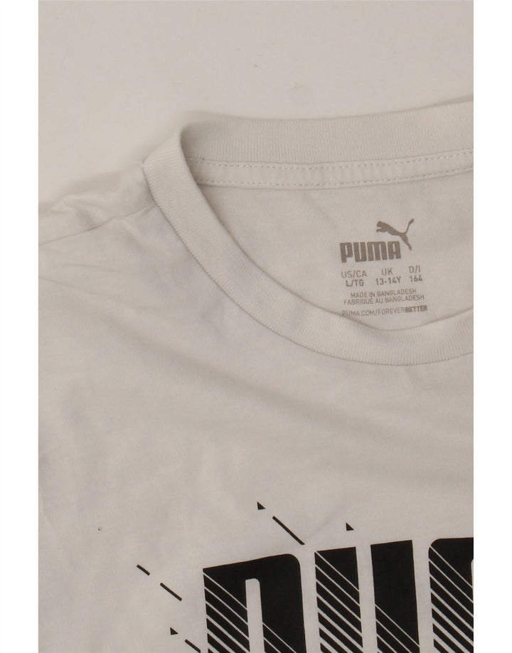 Tricou grafic Puma pentru băieți Top 13-14 ani alb