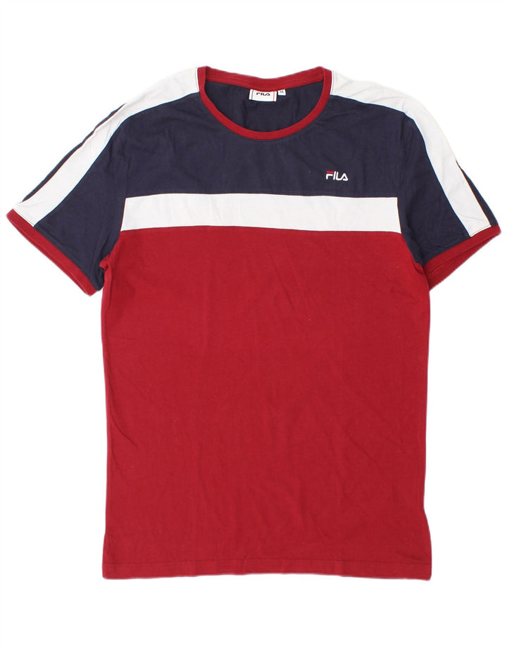 Tricou Bărbați Fila Top Mediu Roșu Colorblock Bumbac
