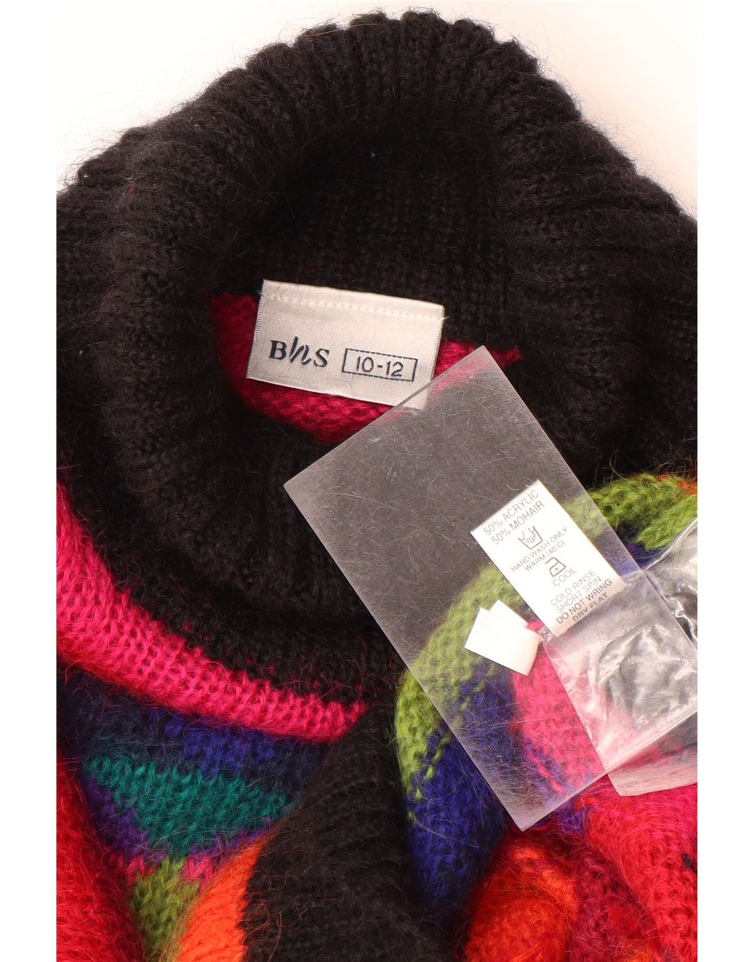 Pulover BHS cu gât rulat pentru femei UK 10/12 Medium Multicolor