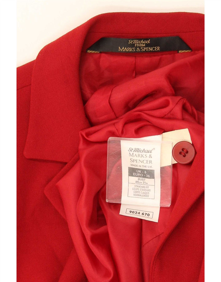 Jachetă pentru femei Marks & Spencer St. Michael Longline Blazer UK 8 Small Red