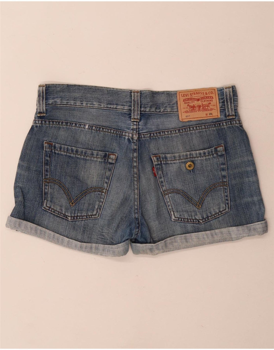 Pantaloni scurți Levi's 607 Denim W29, bumbac albastru mediu