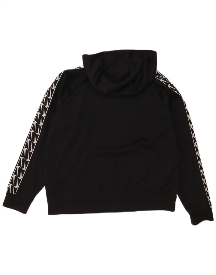 Pulover cu glugă supradimensionat cu grafic Nike pentru femei UK 14 Poliester mediu negru