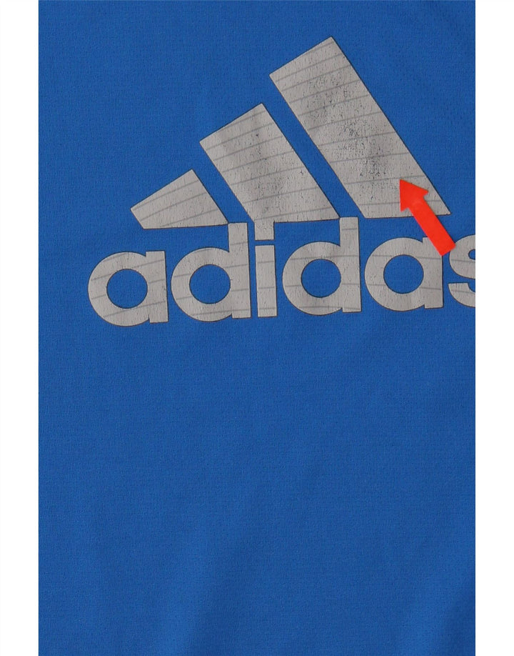 ADIDAS Mens Climalite Graphic T-Shirt Top Large Blue Polyester Vintage Adidas and Second-Hand Adidas from Messina Hembry 