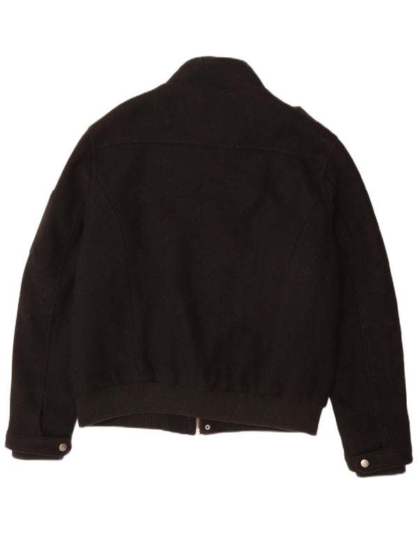 ANGELO LITRICO Jachetă militară pentru bărbați UK 42 XL Lână neagră