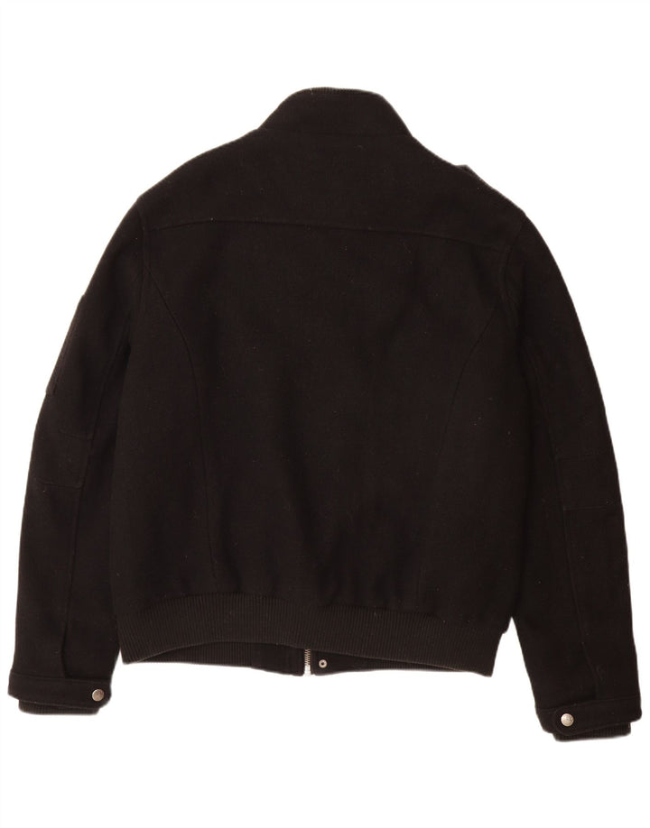 ANGELO LITRICO Jachetă militară pentru bărbați UK 42 XL Lână neagră