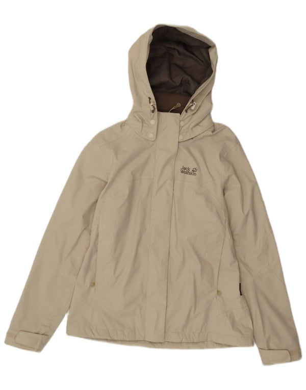 Jack Wolfskin Jachetă de ploaie cu glugă pentru femei UK 8/10 Small Beige Poliamidă