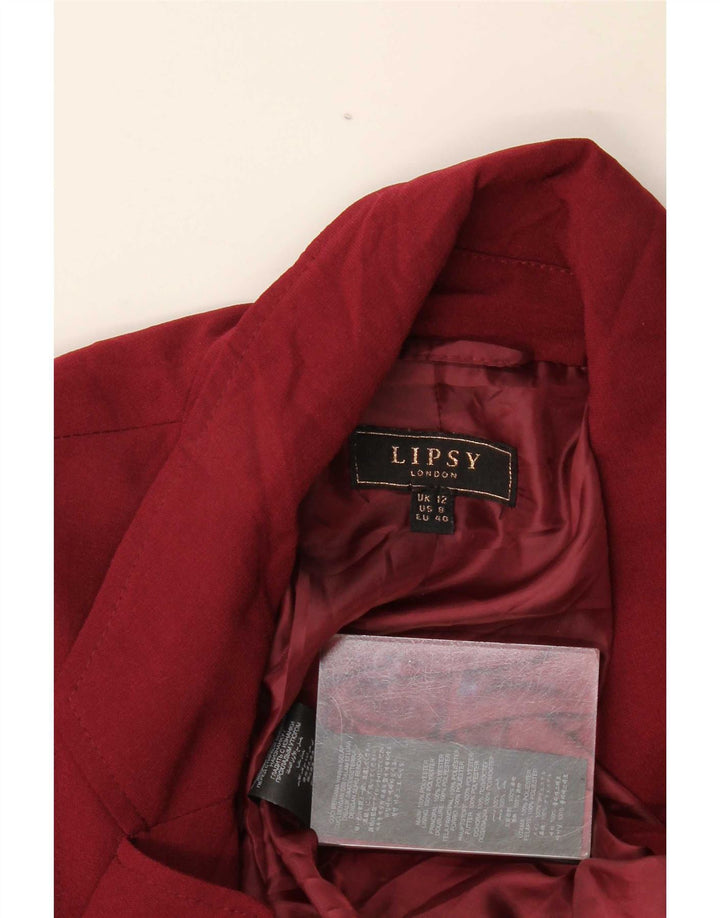Jachetă Blazer deschisă pentru femei Lipsy UK 12 Medium Burgundy Poliester