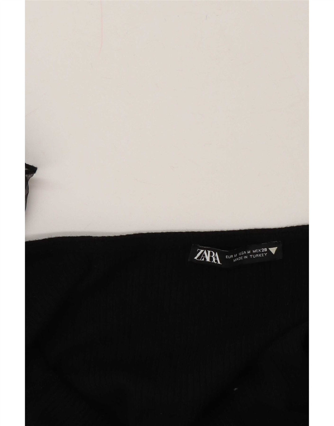 Top crop cu volane în față pentru femei Zara UK 12 Medium Negru