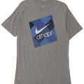 Tricou grafic Nike pentru bărbați, cu croiala standard, top, bumbac cu pete gri mediu