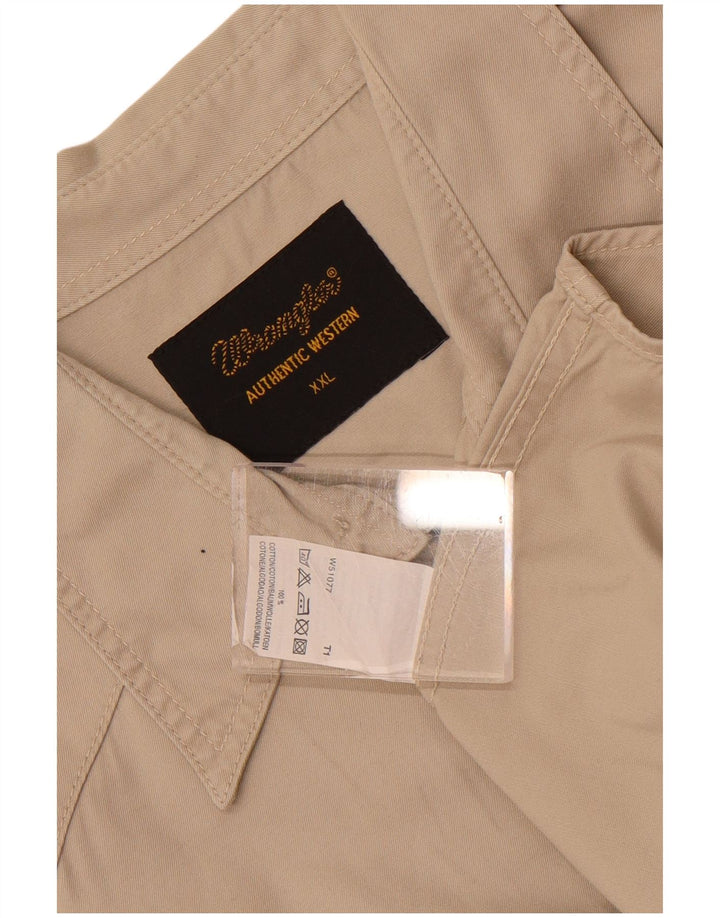 Cămașă pentru bărbați Wrangler 2XL, bumbac bej