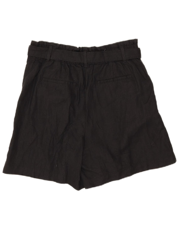 Marks & Spencer Pantaloni scurți chino pegged pentru femei UK 16 Large W32 Black Linen