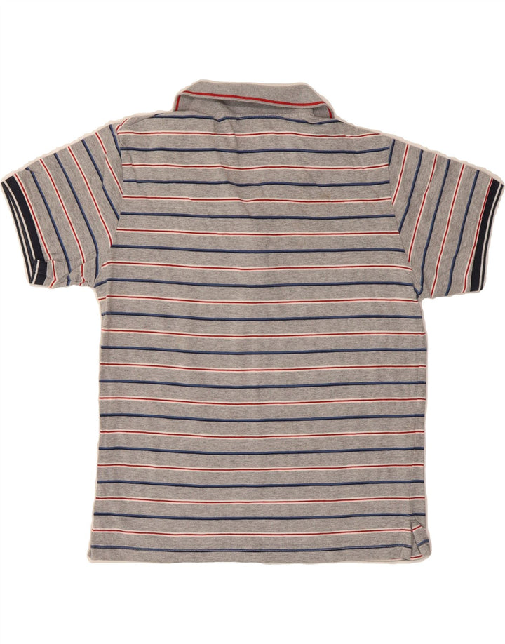 BENETTON Mens Polo Shirt Medium Grey Striped Vintage Benetton and Second-Hand Benetton from Messina Hembry 