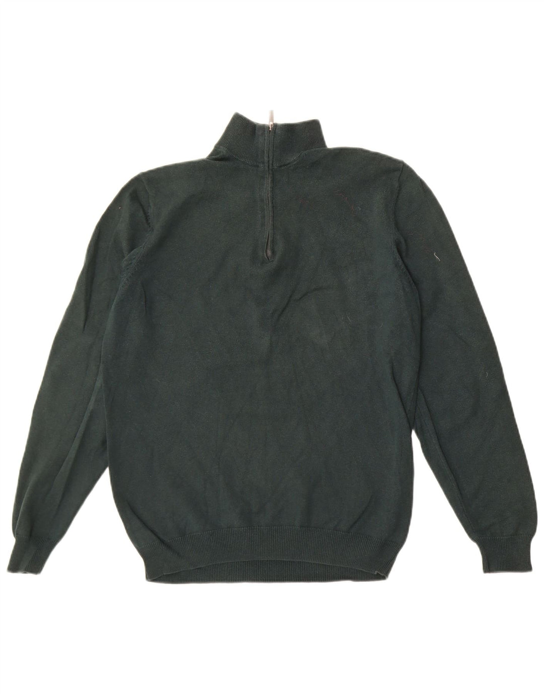 Pulover Massimo Dutti pentru bărbați, cu fermoar și gât, bumbac verde mediu
