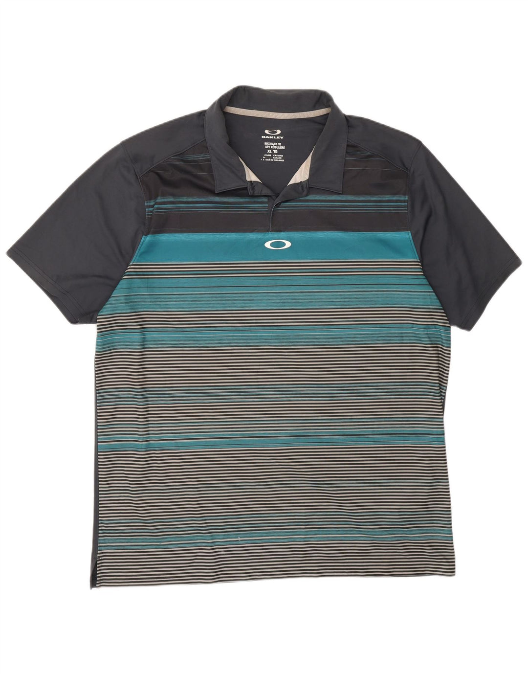Cămașă polo Oakley pentru bărbați, cu formă regulată, XL, cu dungi gri
