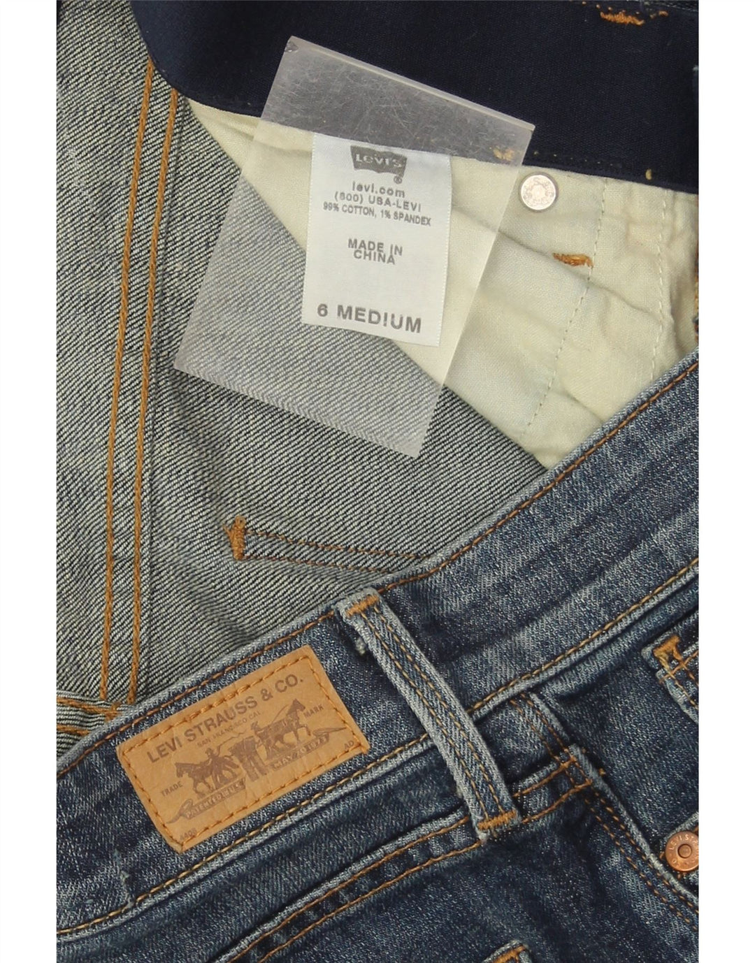 Blugi drepti pentru femei Levi's US 6 Medium W28 L32 Bumbac bleumarin