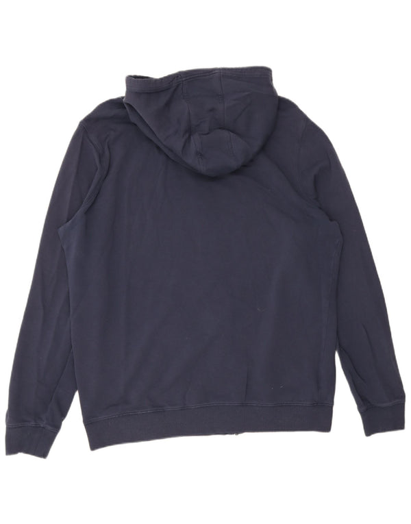 Tommy Hilfiger Mens Graphic Zip Hoodie Sweater 2XL Navy Blue Cotton