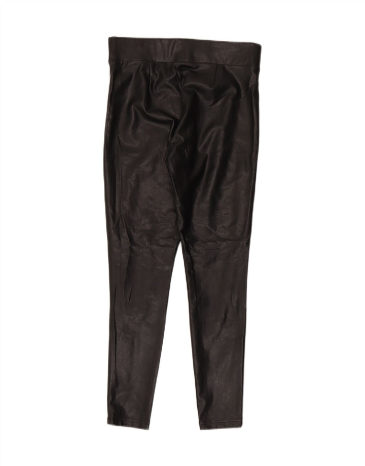 Leggings din piele artificială pentru femei Marks & Spencer UK 12 Poliester mediu negru