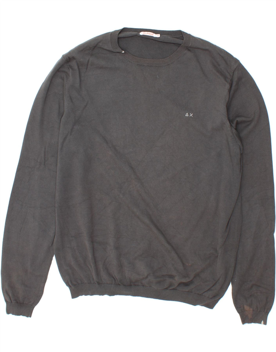 SUN68 Mens Boat Neck Jumper Sweater XL Grey Cotton Vintage Sun68 and Second-Hand Sun68 from Messina Hembry 