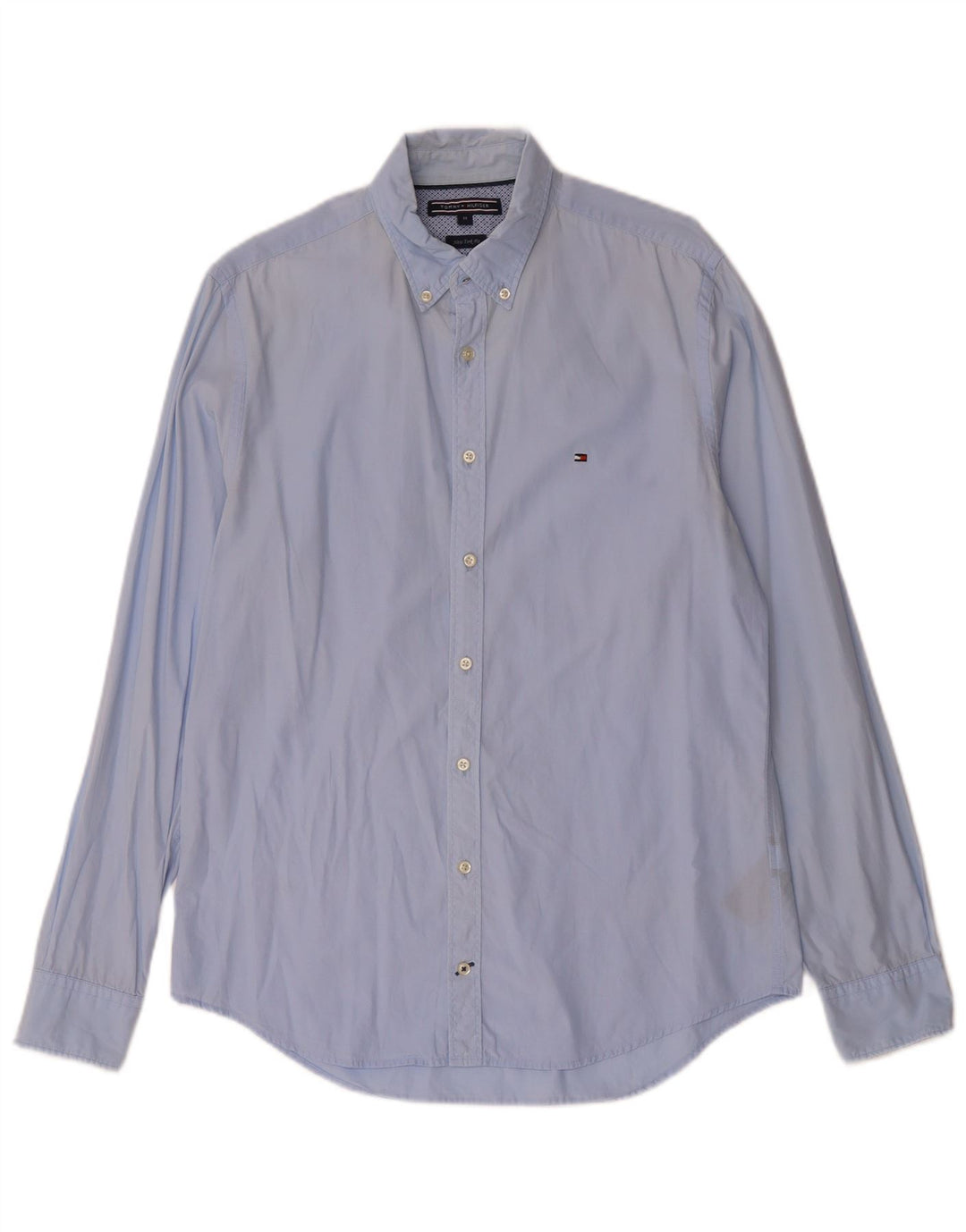 TOMMY HILFIGER Mens New York Fit Shirt Medium Blue Cotton