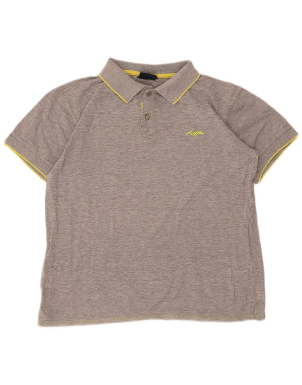 Tricou polo pentru bărbați Lotto, gri mediu în dungi