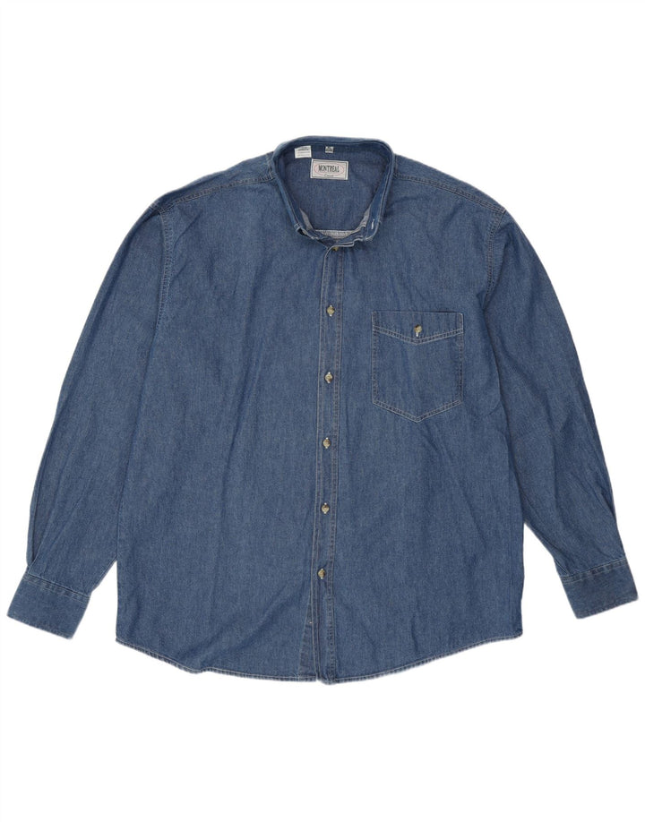 Cămașă din blugi pentru bărbați VINTAGE Mărimea 43/44 XL Bumbac albastru