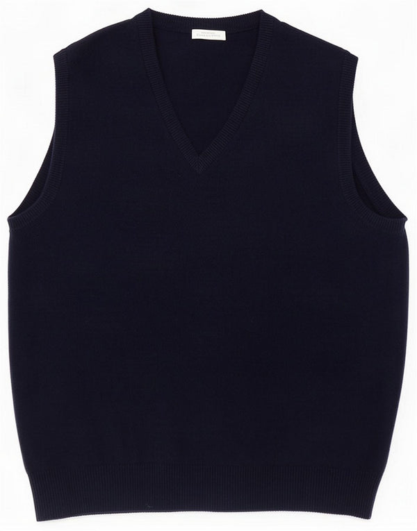 Ballantyne Mens Vest Tank Top IT 48 Medium Navy Blue Cashmere