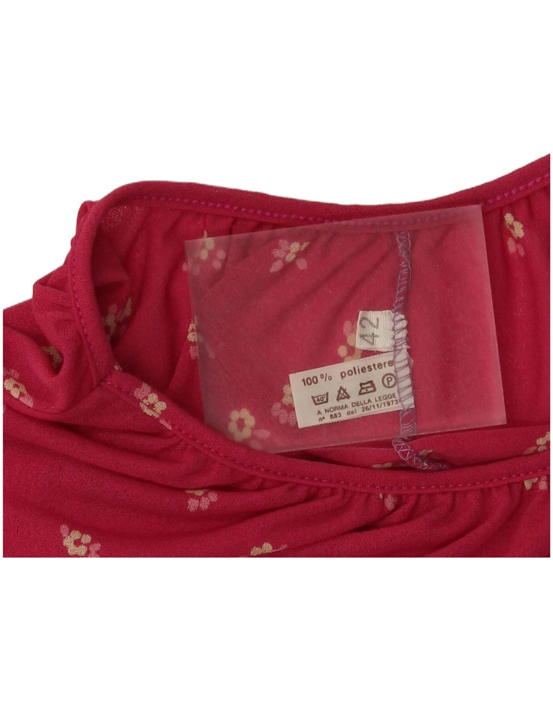Rochie tunică vintage pentru femei EU 42 Poliester Floral Roz mare