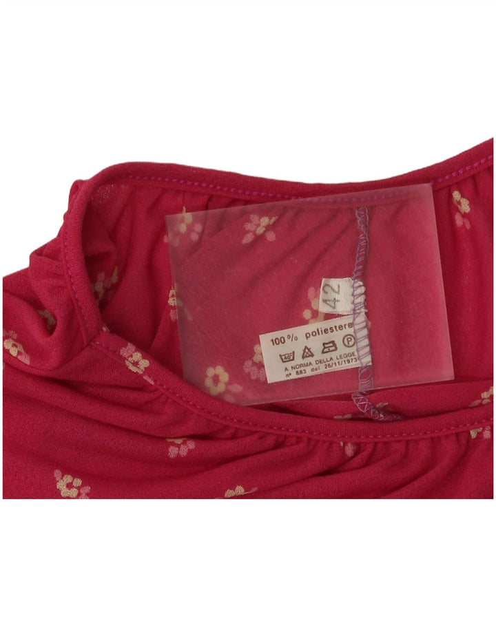 Rochie tunică vintage pentru femei EU 42 Poliester Floral Roz mare