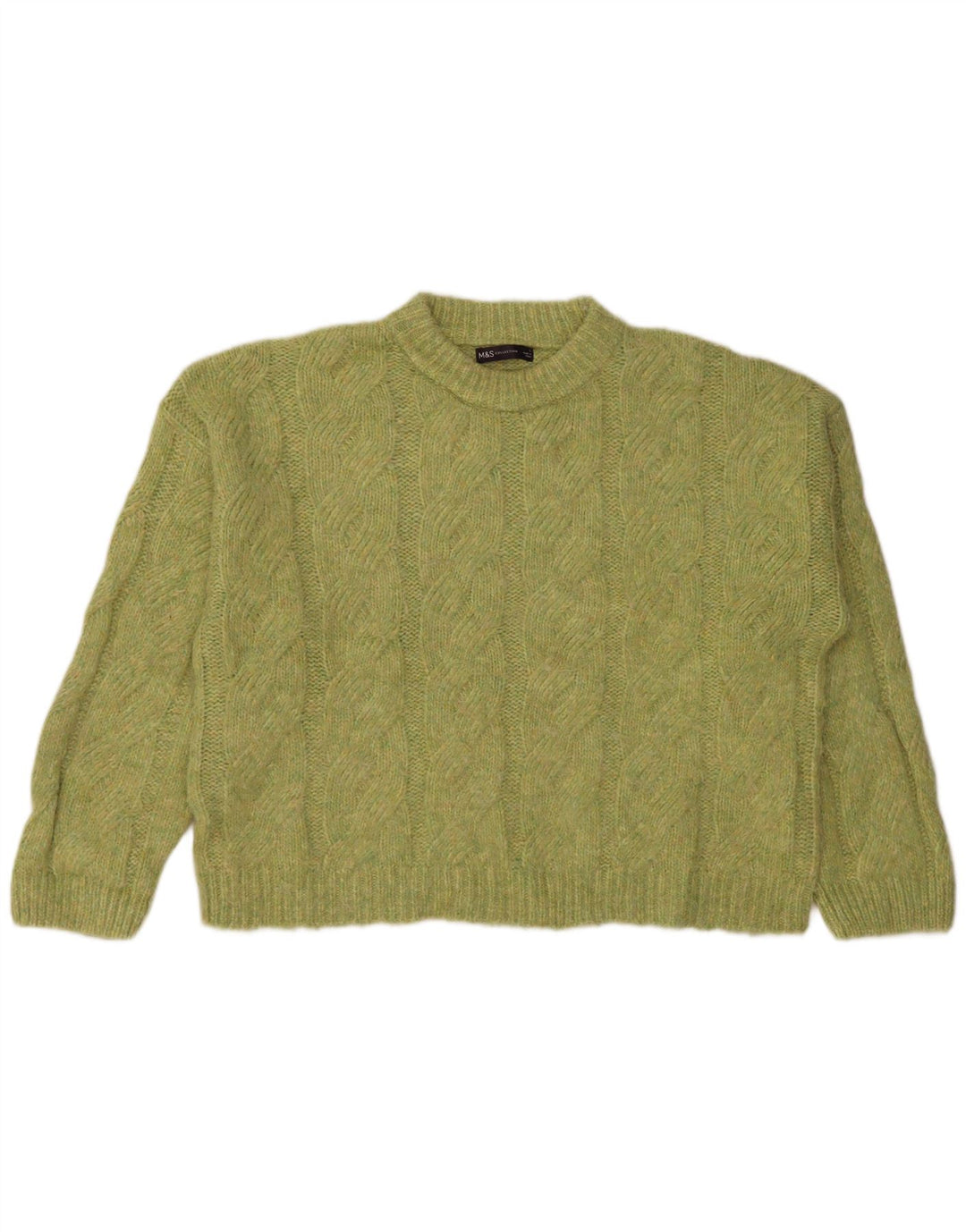 Marks & Spencer Pulover supradimensionat pentru femei cu gâtul turnat UK 16 Large Green
