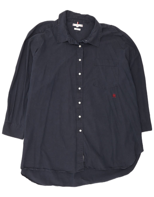 Rochie cămașă supradimensionată cu mânecă lungă pentru femei Tommy Hilfiger UK 26 5XL Bleumarin