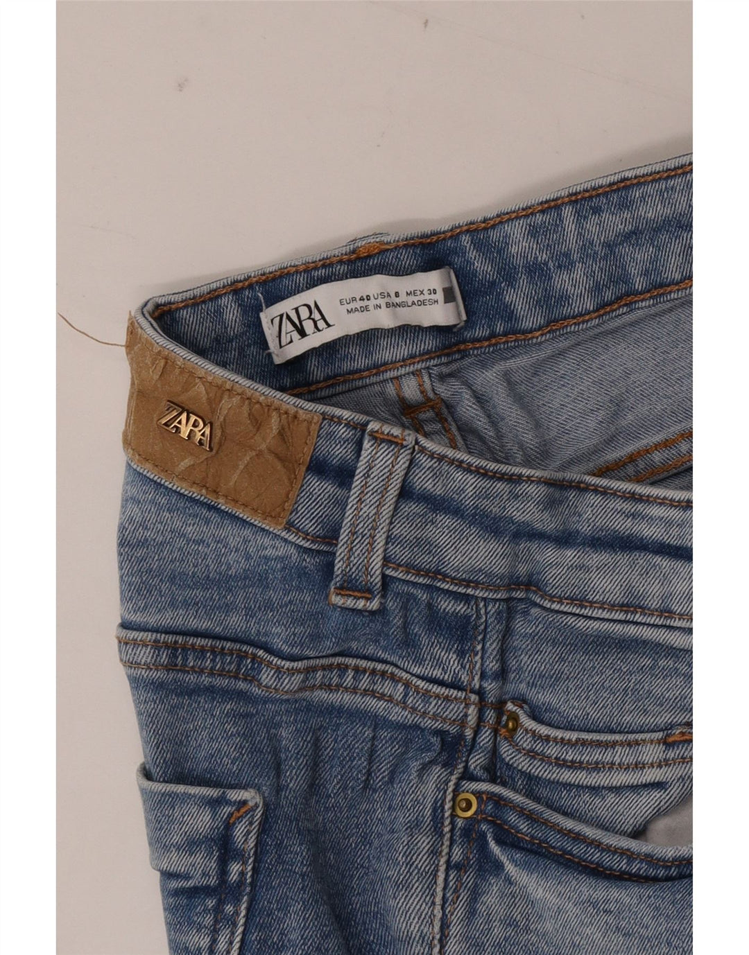 Blugi slim dama Zara EU 40 Medium L30 L27 Bumbac Albastru