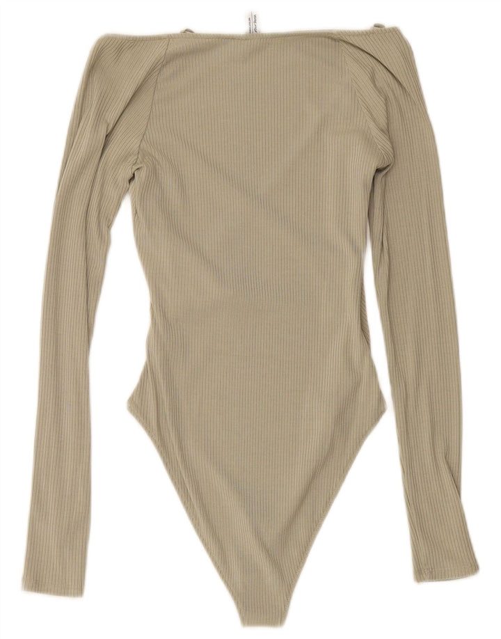 & OTHER STORIES Body cu mânecă lungă pentru femei UK 10 Small Green Modal