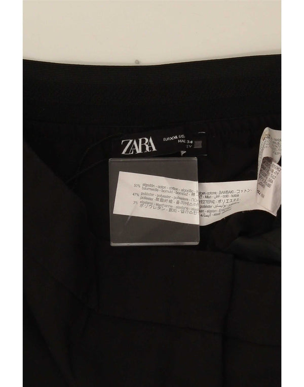 Pantaloni chino conici pentru femei cu talie înaltă Zara 2XL L34 L27 bumbac negru