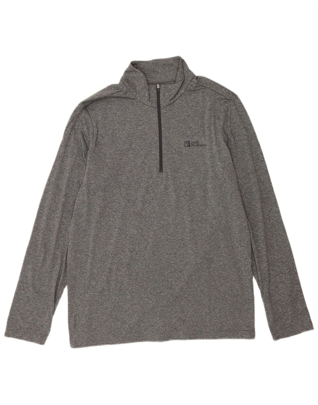Jack Wolfskin pentru bărbați, cu fermoar, cu pulover, trening Top UK 42, mare, gri