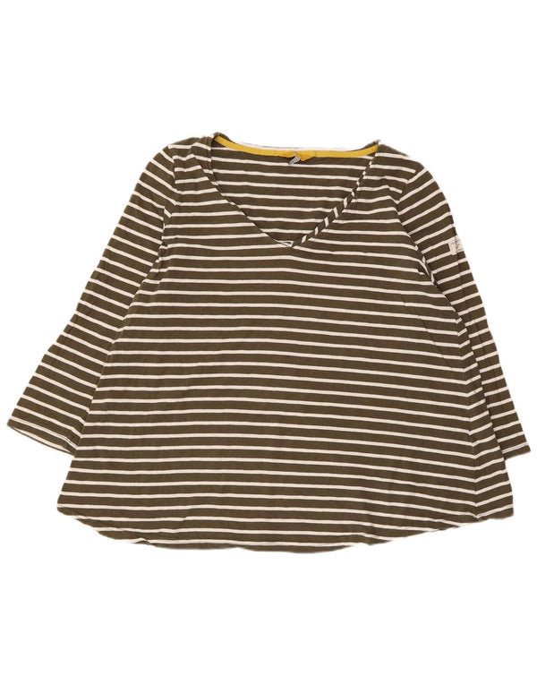 Joules Regular Top 3/4 Manecă UK 16 Bumbac cu dungi kaki mare