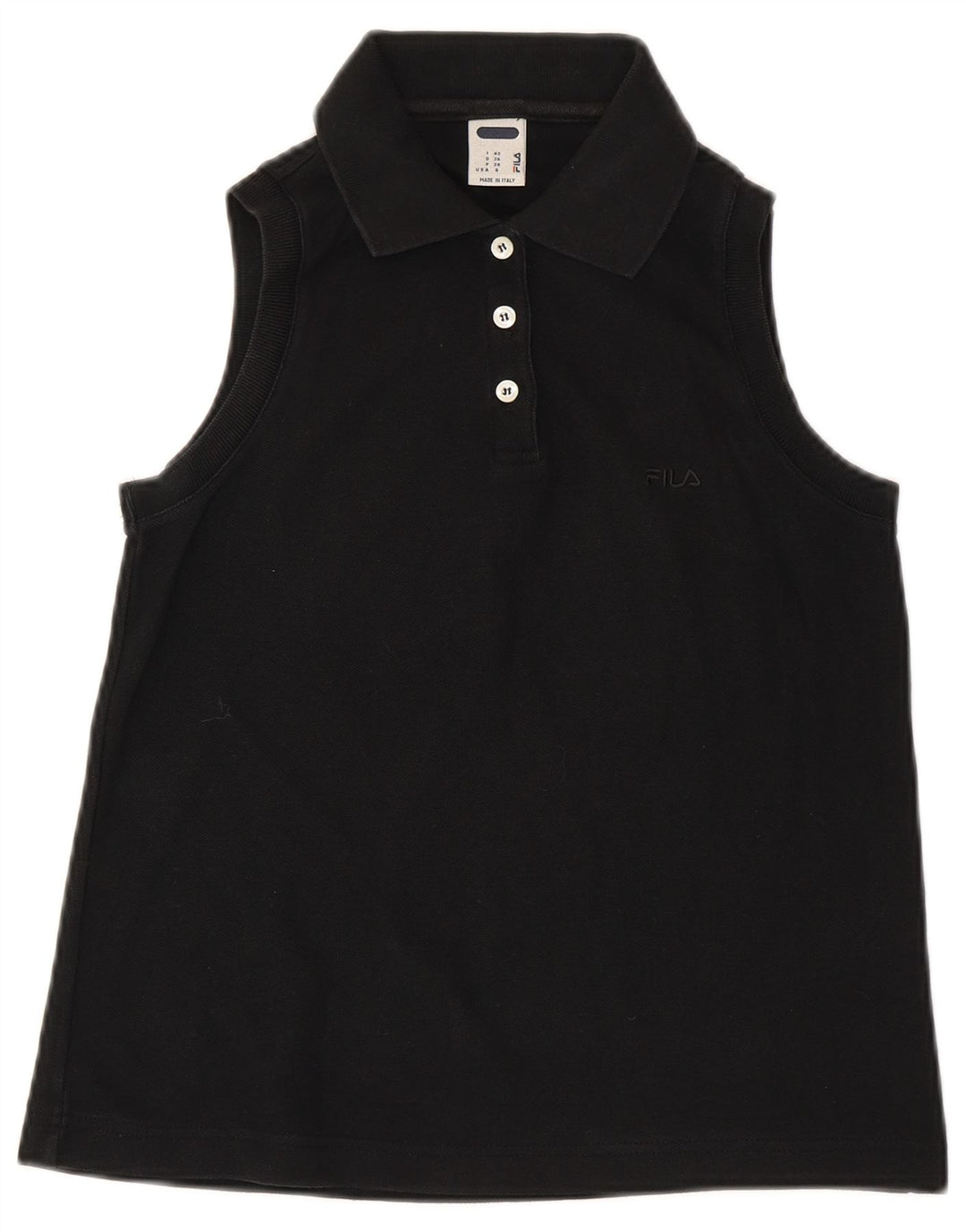 Tricou polo fără mâneci pentru femei Fila IT 42 bumbac mediu negru