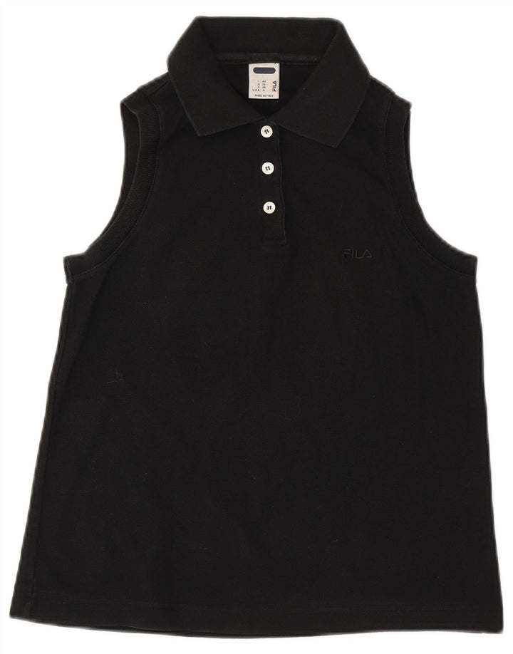 Tricou polo fără mâneci pentru femei Fila IT 42 bumbac mediu negru