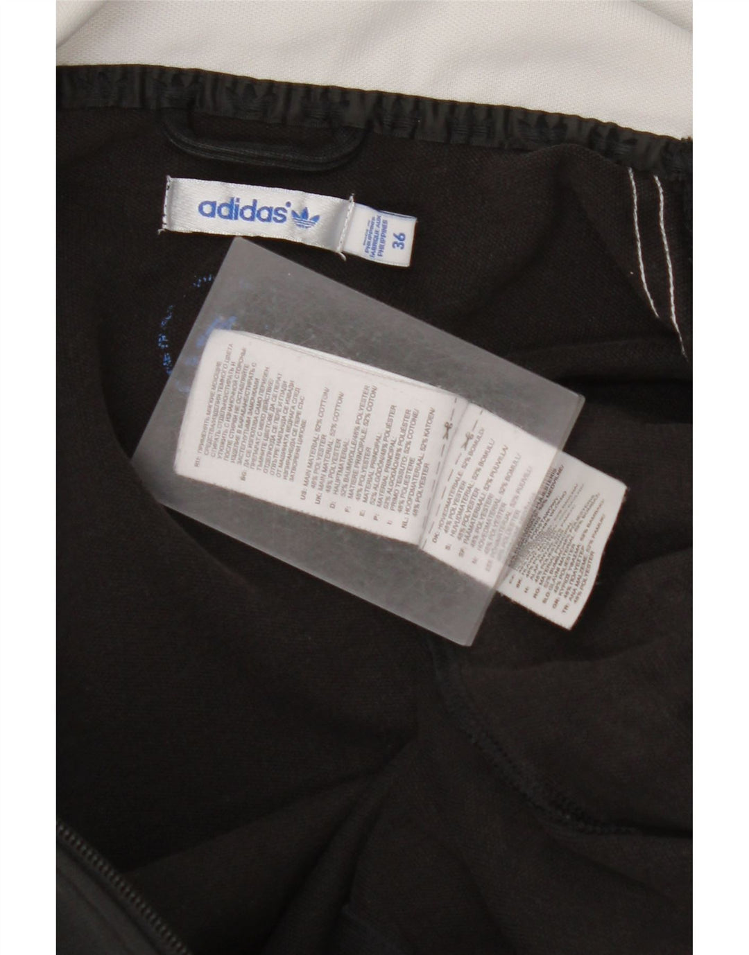 Jachetă de trening pentru femei ADIDAS EU 36, bumbac color bloc negru mic