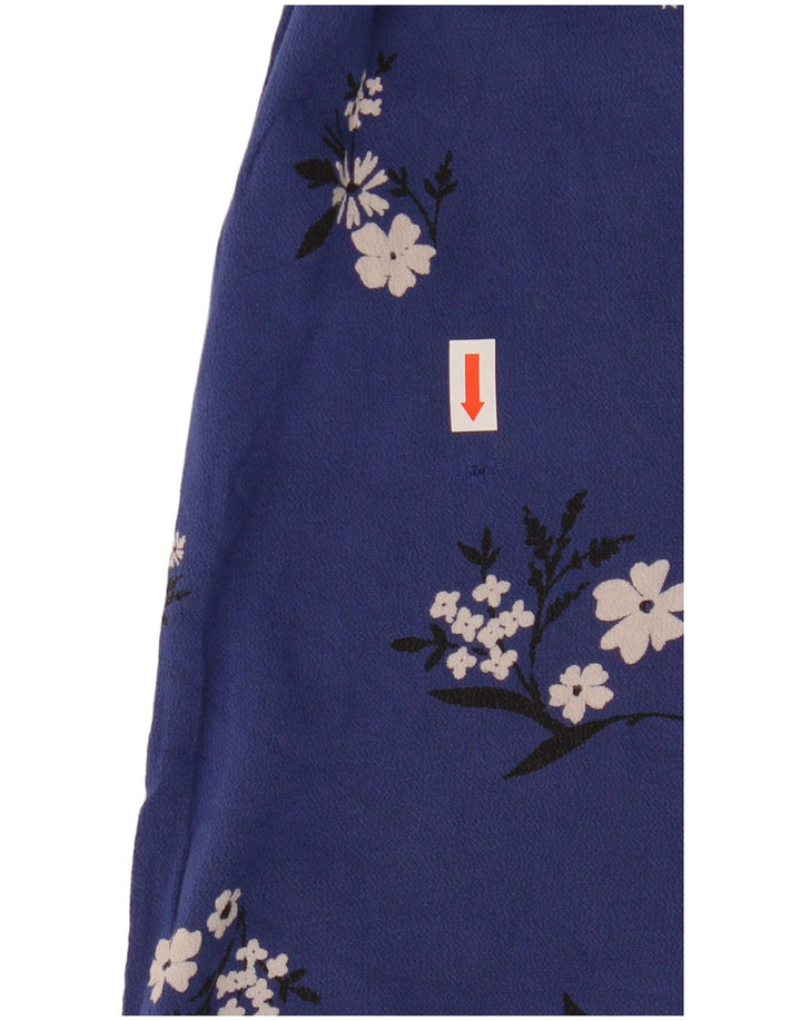 Bluză cu mânecă lungă pentru femei Marks & Spencer UK 12 Medium Bleumarin Floral