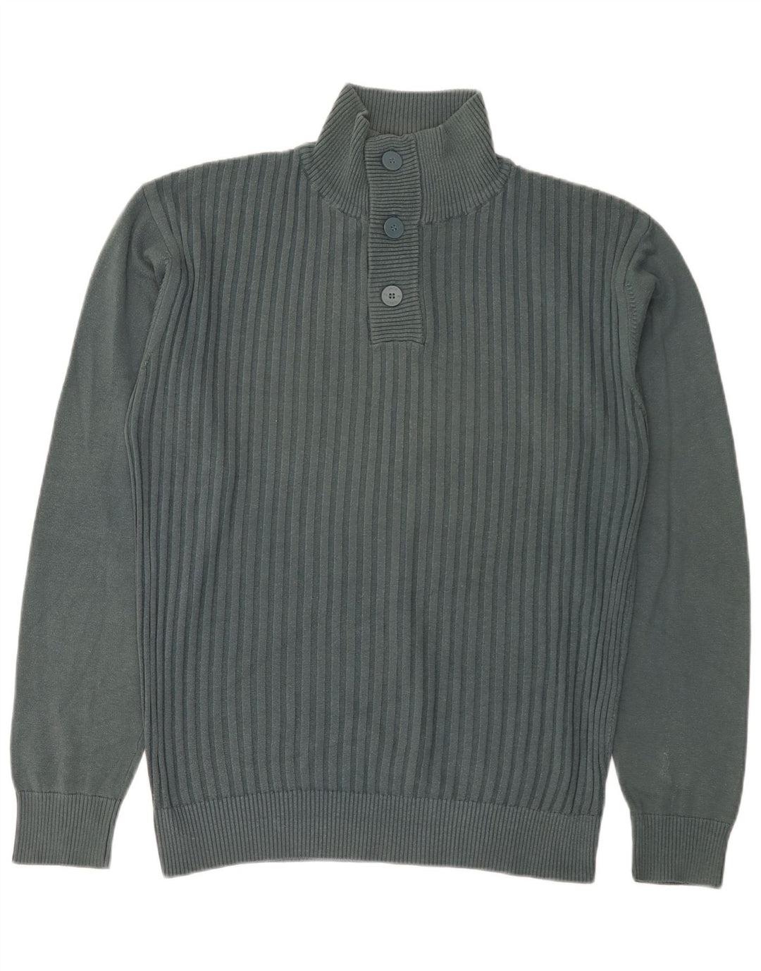 Jack & Jones Pulover pentru bărbați cu gât cu nasturi XL, bumbac verde