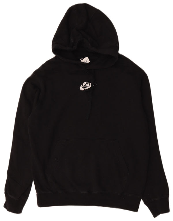 Pulover Nike pentru bărbați cu glugă grafică, mic, negru, bumbac color bloc