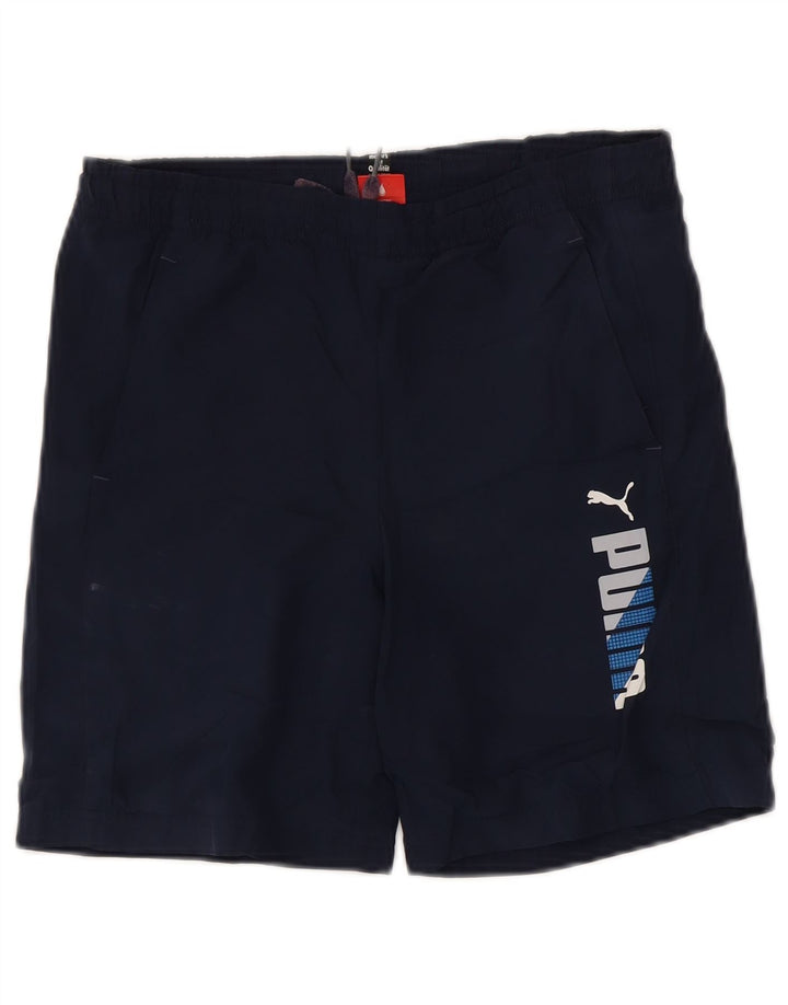 Pantaloni scurți sport grafic Puma pentru băieți 13-14 ani poliester bleumarin