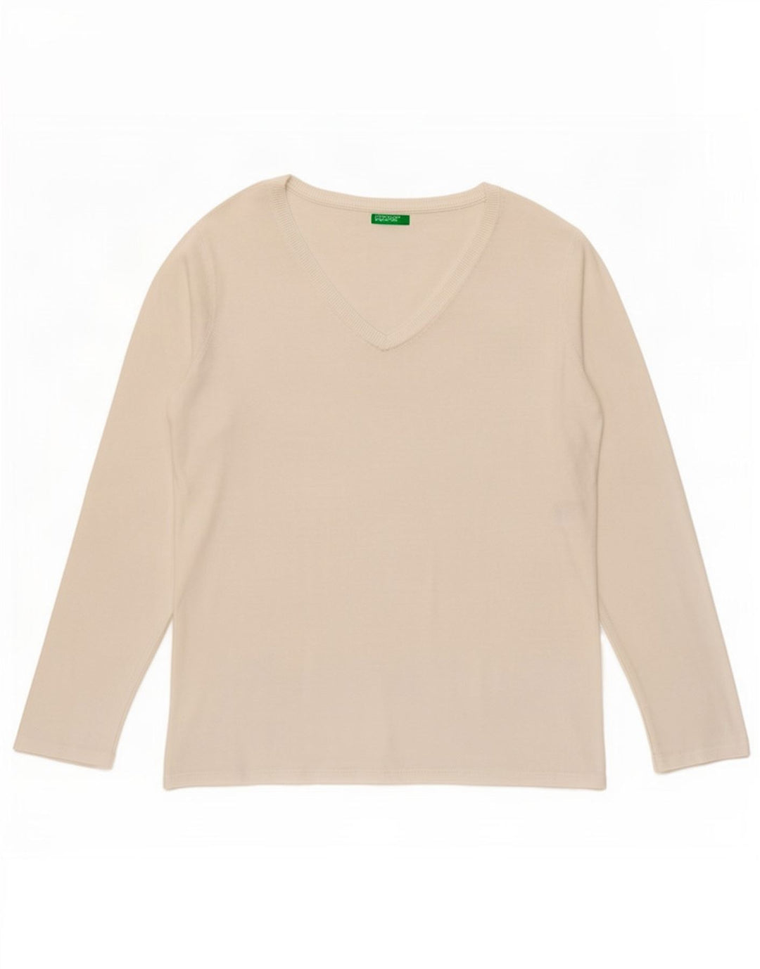 Top pentru femei Benetton cu mânecă lungă UK 14 Medium White